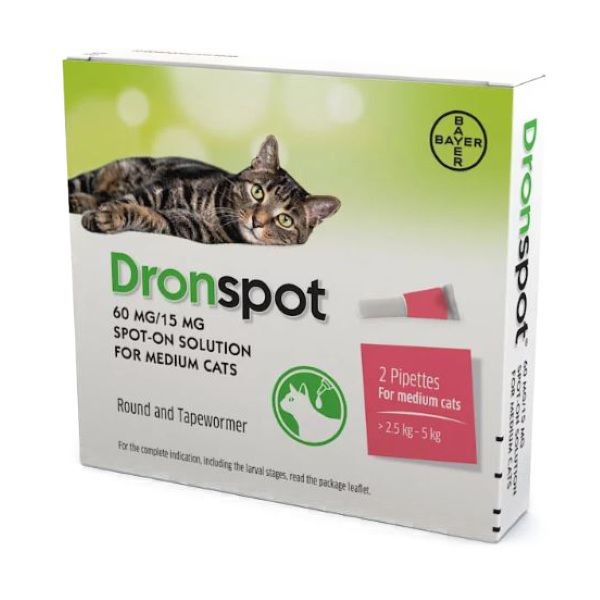 Dronspot Medium Cat Spot On Wormer 2.5 - 5KG
