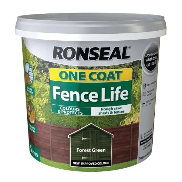Ronseal One Coat Fence Life Forest Green 5L