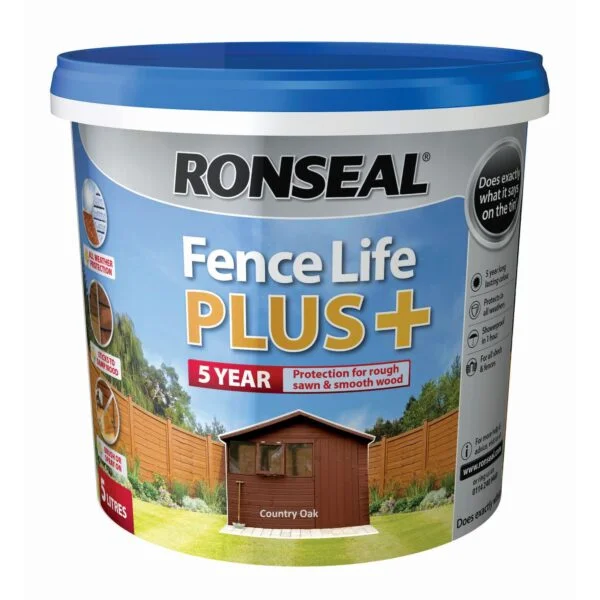 Ronseal Fence Life Plus Country Oak 5L