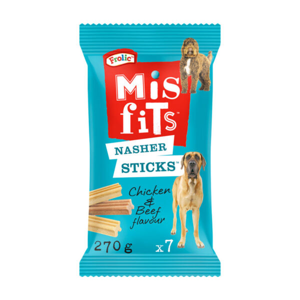 Misfits Nasher Sticks Large Chicken And Beef Dog Treats 175G | Torne Valley