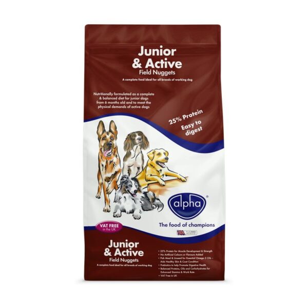 Alpha Junior and Active Field Nuggets 15KG - 25% Protein | Torne Valley