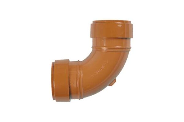 Polypipe 110mm Underground 87.5 Double Socket Bend, Terracotta | Torne Valley