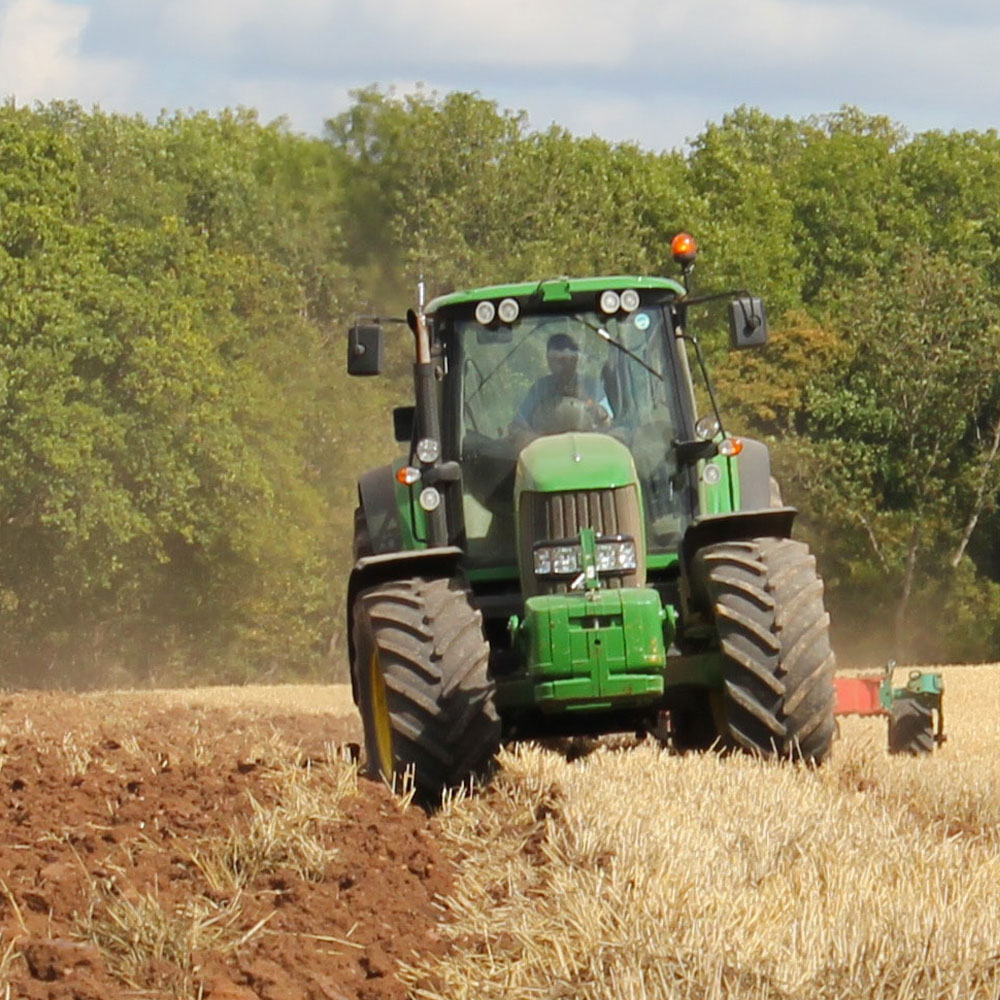 Tractor in fields
