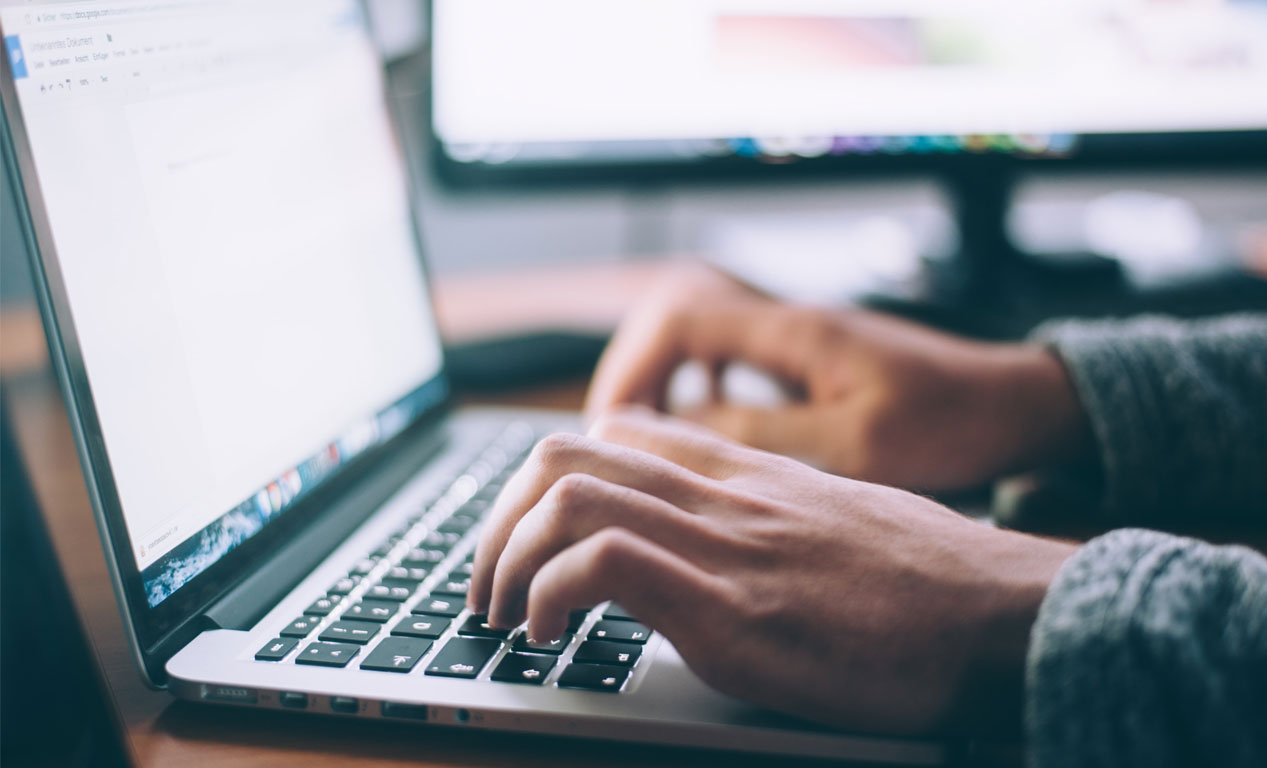 Person Typing on Laptop