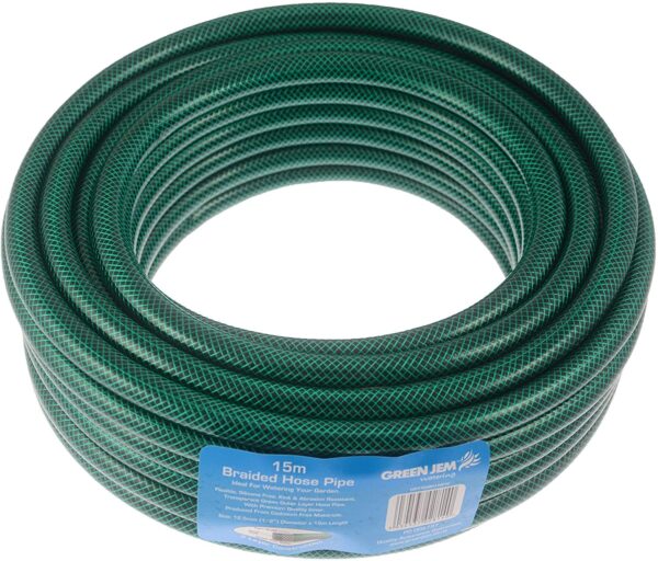 Green Jem Braided Hose Pipe 12.5mm x 15m | Torne Valley