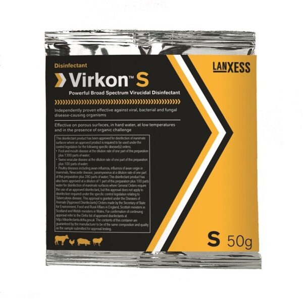 Virkon S Broad Spectrum Virucidal Disinfectant 50G Sachet | Torne Valley