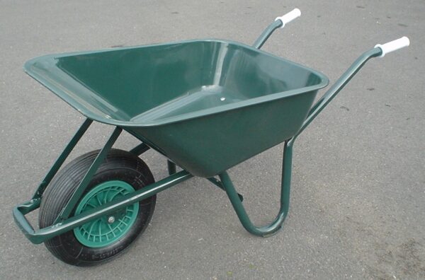 Green Steel Wheelbarrow with Single Wheel 75L | Torne Valley