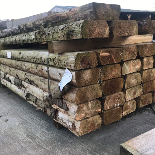 Rustic Railway Sleeper with Bark 200mm x 100mm x 2.4m | Torne Valley