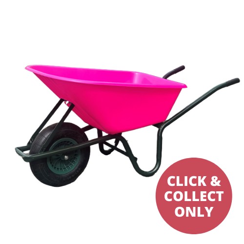 Plastic Pink Wheelbarrow Single Wheel Pink