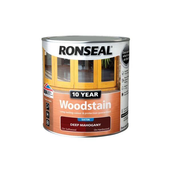 Ronseal 10 Year Deep Mahogany Woodstain Satin 750ml | Torne Valley
