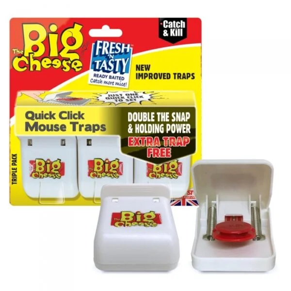 The Big Cheese Quick Click Mouse Traps - 3 Pack
