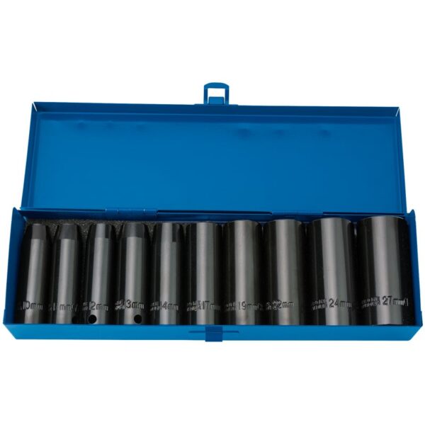 Draper 1/2" Sq. Dr. Draper Hi-Torq Metric Deep Impact Socket Set (10 Piece) | Torne Valley