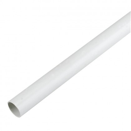 Polypipe 21.5mm x 3m Solvent Weld Overflow Pipe, PVC, White | Torne Valley