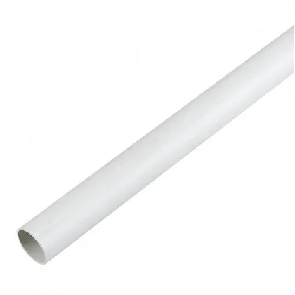 Polypipe 21.5mm x 3m Solvent Weld Overflow Pipe, PVC, White