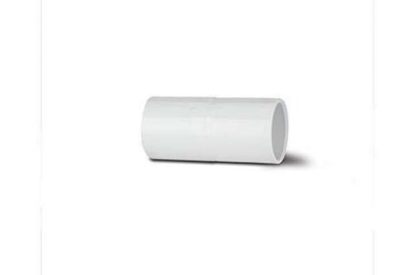 Polypipe 21.5mm Overflow Solvent Weld Straight Connector, White | Torne Valley