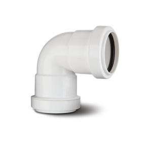 Polypipe 40mm Compression Waste 90 Knuckle Bend, White | Torne Valley