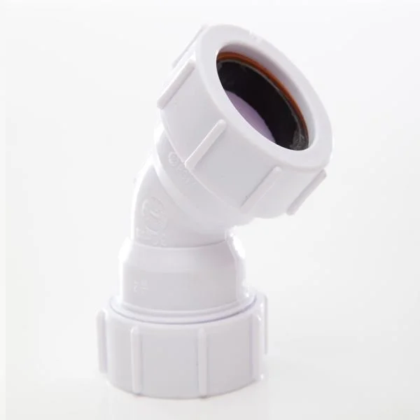 Polypipe 32mm Compression Waste 45 Obtuse Bend, White