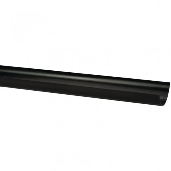 Polypipe 75mm Mini Half Round Gutter 2m Length, Black