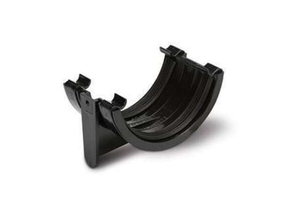 Polypipe 112mm Half Round Gutter Union Bracket, Black | Torne Valley