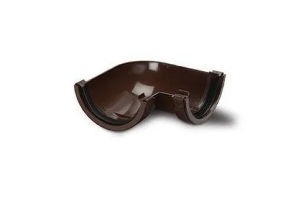 Polypipe 112mm 90 Half Round Gutter, Brown