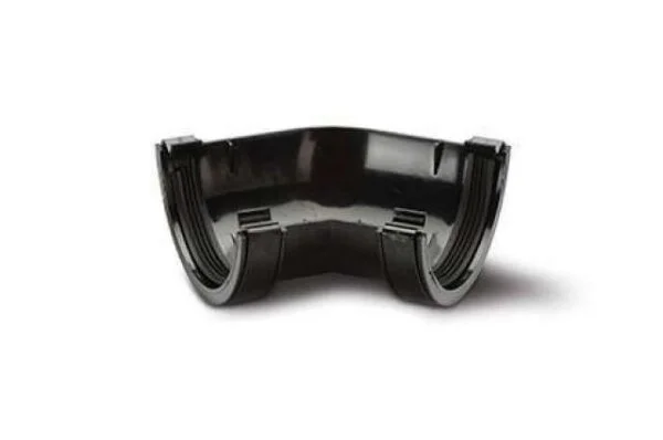 Polypipe 112mm 135 Half Round Gutter, Black