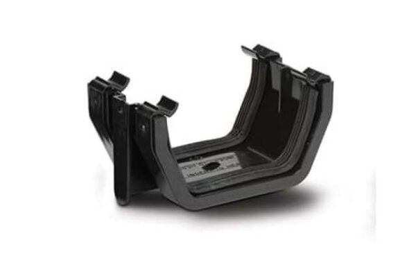 Polypipe 112mm Square Gutter Union Bracket, Black