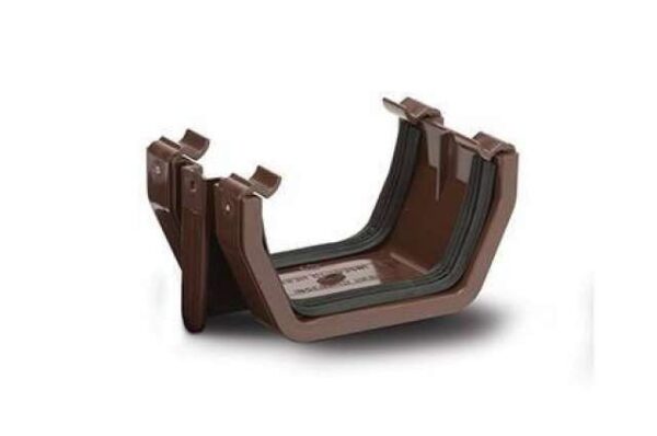 Polypipe 112mm Square Gutter Union Bracket, Brown | Torne Valley