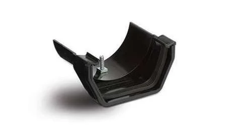 Polypipe 112mm Square to 112mm Half Round Gutter Adaptor, Black