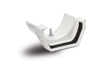 Polypipe 112mm Square to 112mm Half Round Gutter Adaptor, White
