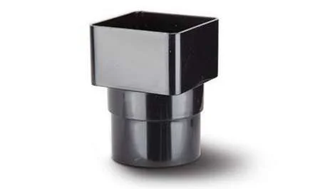 Polypipe 65mm Square to 68mm Round Down Pipe Adaptor, Black