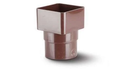 Polypipe 65mm Square to 68mm Round Down Pipe Adaptor, Brown