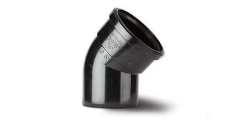 Polypipe 110mm Soil Single Socket 135 Bend, Black