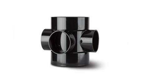 Polypipe 110mm Soil Double Socket Short Boss Pipe, Black | Torne Valley