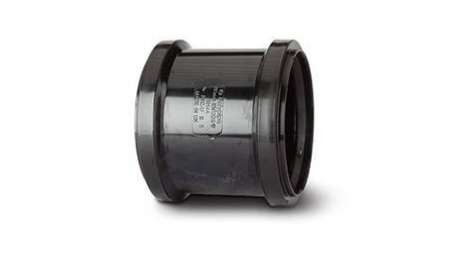 Polypipe 110mm Soil Double Socket Coupler, Black | Torne Valley