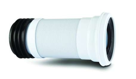Polypipe Kwickfit Flexible Pan Connector 4in/110mm (300-600mm), White | Torne Valley