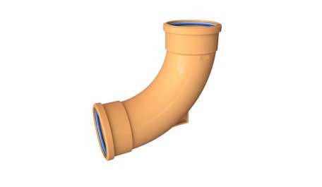 Polypipe 110mm Underground 87.5 Double Socket Rest Bend, Terracotta | Torne Valley