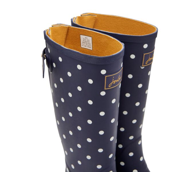 Joules Navy Spot Wellies With Adjustable Back Gusset | Torne Valley