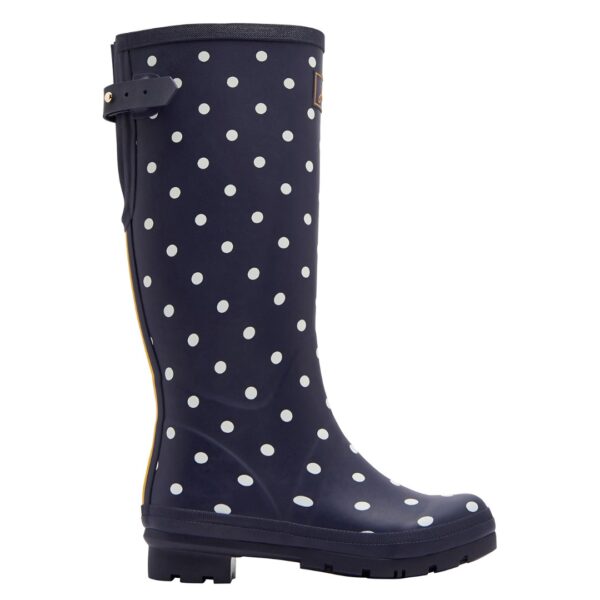 Joules Navy Spot Wellies With Adjustable Back Gusset | Torne Valley