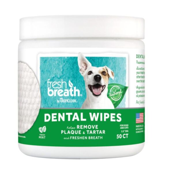 Tropiclean Fresh Breath Dental Wipes - 50 Pack | Torne Valley