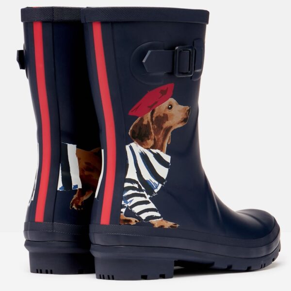 Joules Navy Sausage Dog Molly Mid Height Wellies | Torne Valley