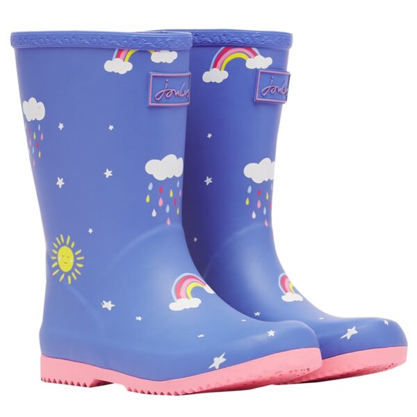 Purple cloud-printed wellies