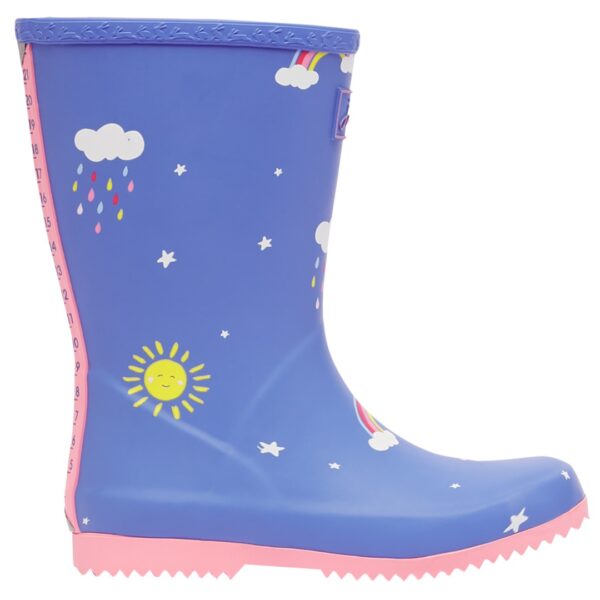 Joules Blue Cloud Printed Roll Up Flexible Junior Wellies | Torne Valley