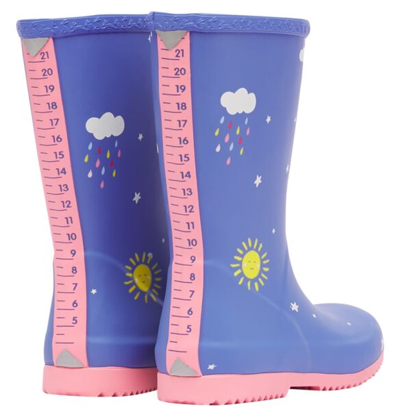 Joules Blue Cloud Printed Roll Up Flexible Junior Wellies | Torne Valley