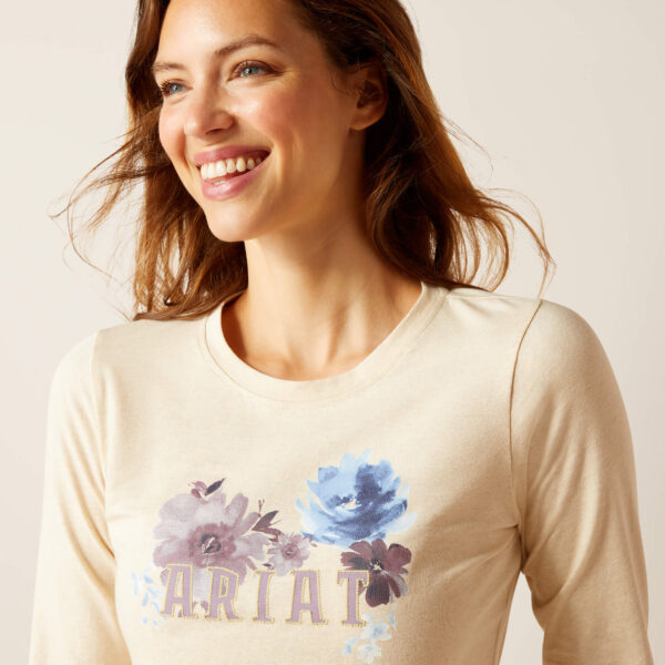 Ariat Womens Peonies Tshirt Long Sleeve Cream Ariat Shirt