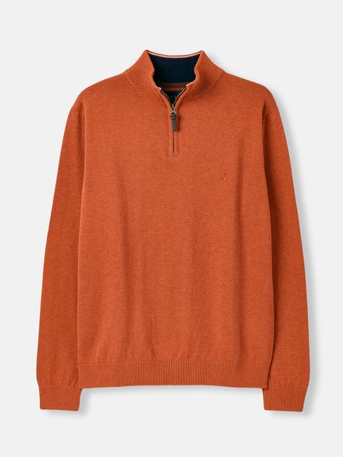 Joules Hillside Mens Quarter Zip jersey jumper orange