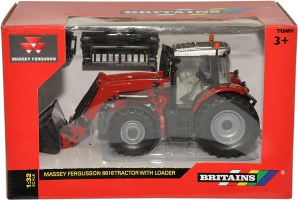 Britains 1:32 Massey Ferguson 6616 Tractor with Front Loader, Farm Set Toy Tractors for Children, Toy Tractor Compatible with all 1:32 Scale Farm Toys, Suitable for Collectors - Kids 3 Years 43082A1