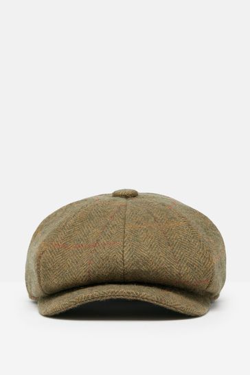 Joules Harrogate Green Tweed Baker Boy Hat