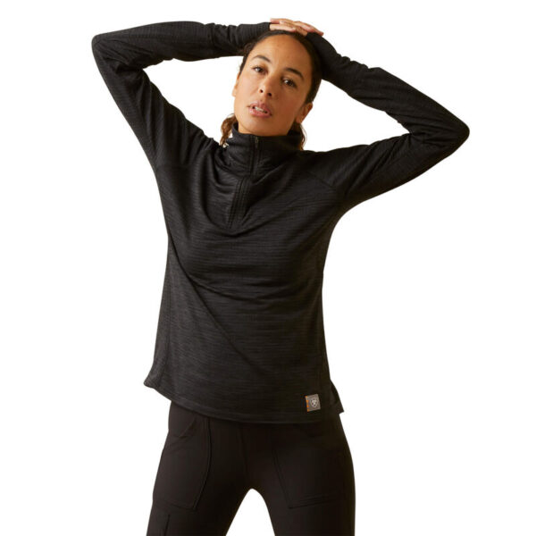 WOMENS REBAR 1/4 ZIP T-SHIRT BLACK | Torne Valley