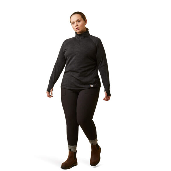 WOMENS REBAR 1/4 ZIP T-SHIRT BLACK | Torne Valley