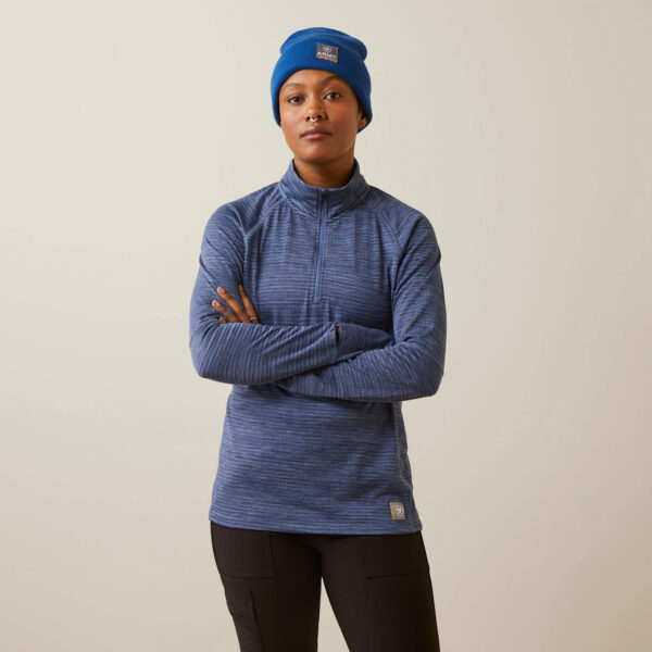 WOMENS REBAR 1/4 ZIP T-SHIRT BLUE | Torne Valley